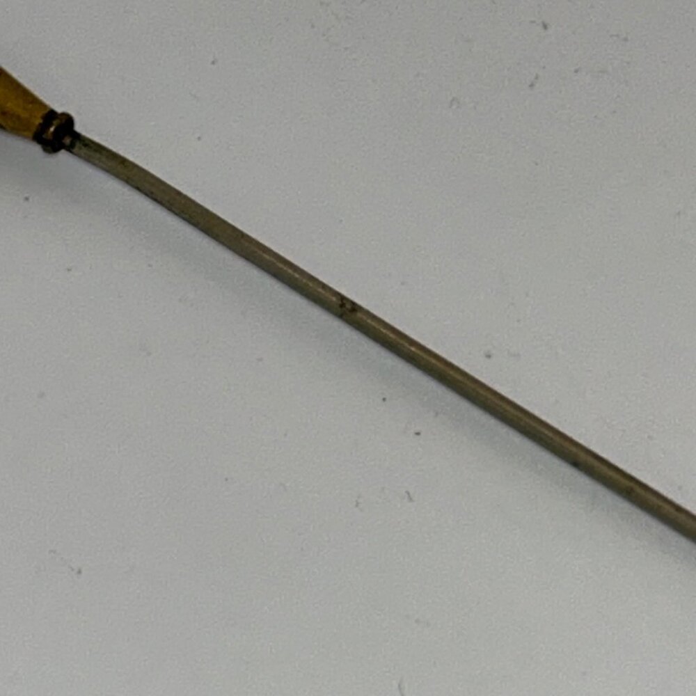 Antique Gold-Tone Hat Pin Victorian Edwardian 1900s Estate Millinery 10 inch - Picture 4 of 10